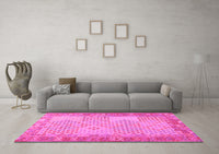 Machine Washable Southwestern Pink Country Rug, wshcon1660pnk