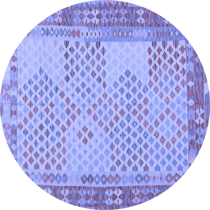 Round Southwestern Blue Country Rug, con1660blu