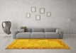 Machine Washable Southwestern Yellow Country Rug in a Living Room, wshcon1660yw