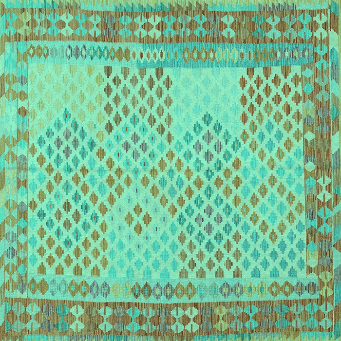 Square Southwestern Turquoise Country Rug, con1660turq