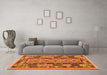 Machine Washable Southwestern Orange Country Area Rugs in a Living Room, wshcon1661org