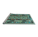 Sideview of Machine Washable Southwestern Light Blue Country Rug, wshcon1661lblu