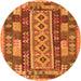 Machine Washable Southwestern Orange Country Area Rugs, wshcon1661org