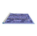 Sideview of Machine Washable Southwestern Blue Country Rug, wshcon1661blu