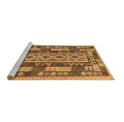 Sideview of Machine Washable Southwestern Brown Country Rug, wshcon1661brn