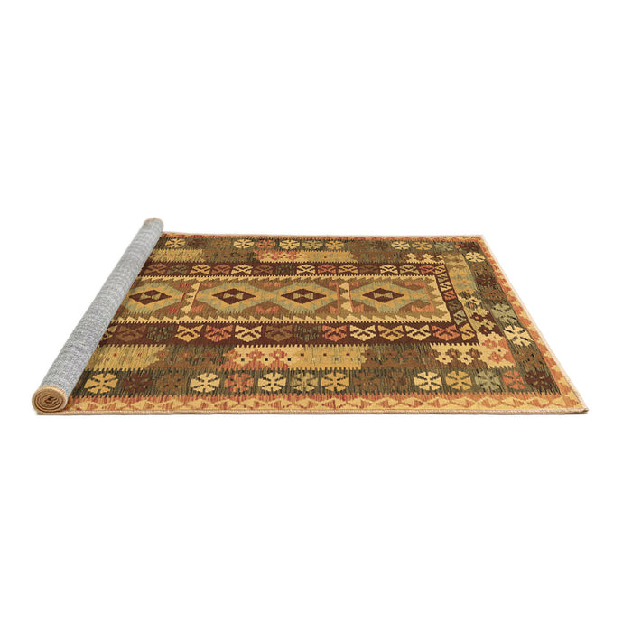 Sideview of Machine Washable Southwestern Brown Country Rug, wshcon1661brn