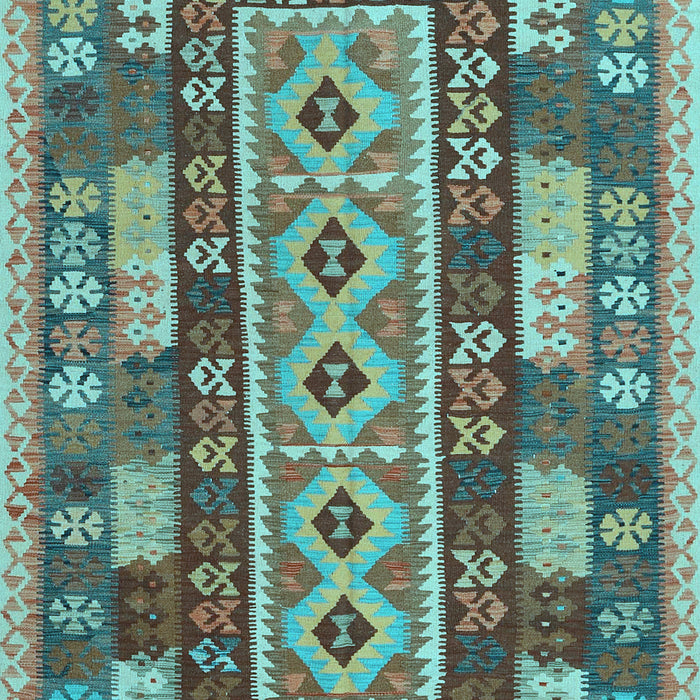Machine Washable Southwestern Light Blue Country Rug, wshcon1661lblu