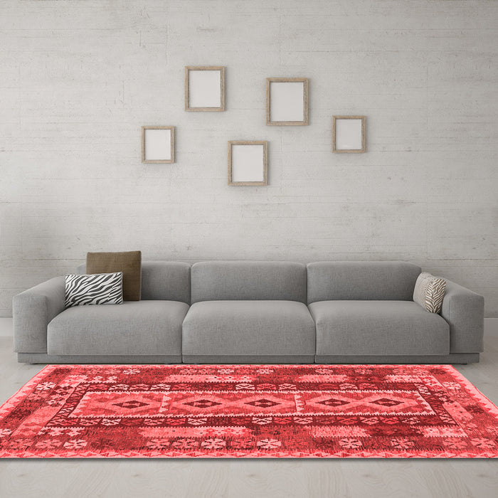 Country Red Washable Rugs