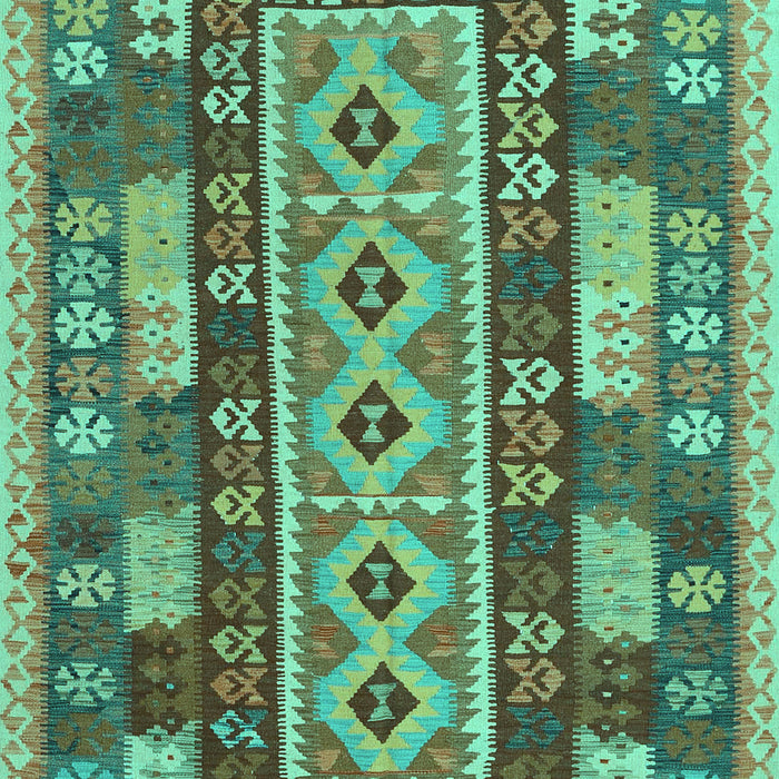 Machine Washable Southwestern Turquoise Country Area Rugs, wshcon1661turq