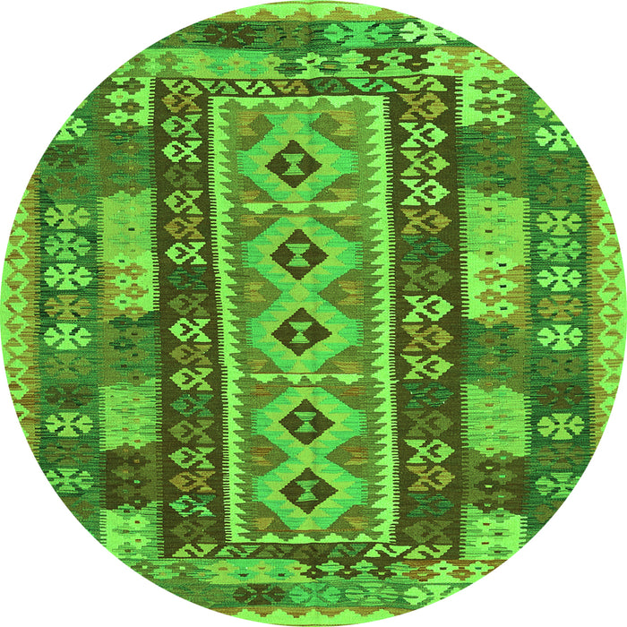 Square Southwestern Green Country Rug, con1661grn