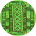 Square Southwestern Green Country Rug, con1661grn