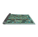 Sideview of Southwestern Light Blue Country Rug, con1661lblu