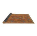 Thickness of Contemporary Orange Red Oriental Rug, con1662