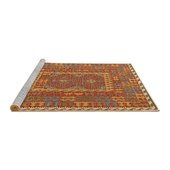 Serging Thickness of Machine Washable Contemporary Orange Red Rug, wshcon1662