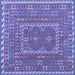 Square Machine Washable Oriental Blue Traditional Rug, wshcon1662blu