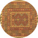 Round Oriental Brown Traditional Rug, con1662brn