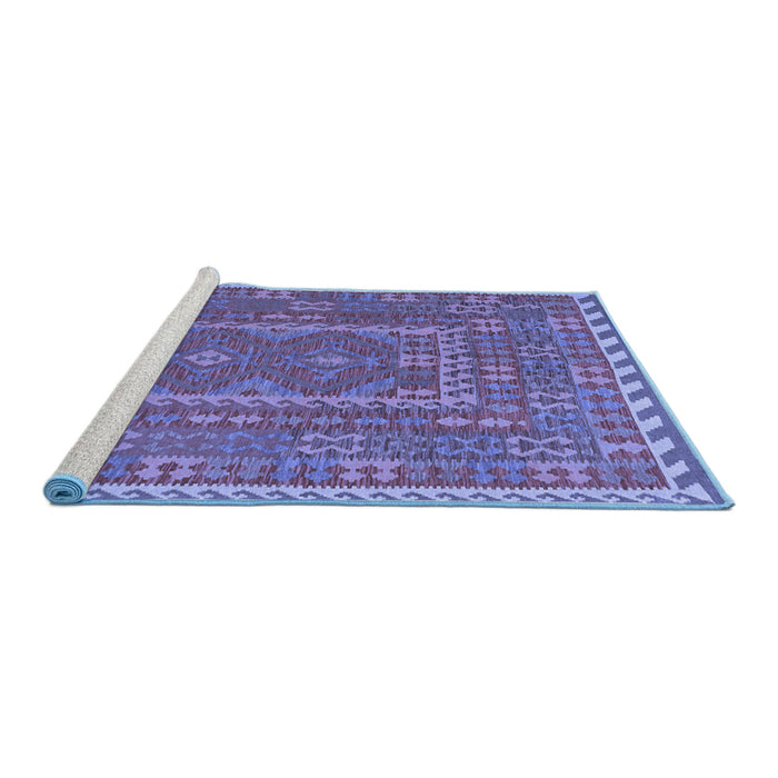 Sideview of Machine Washable Oriental Blue Traditional Rug, wshcon1662blu