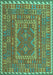 Machine Washable Oriental Turquoise Traditional Area Rugs, wshcon1662turq