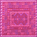 Square Machine Washable Oriental Pink Traditional Rug, wshcon1662pnk