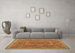 Machine Washable Oriental Brown Traditional Rug in a Living Room,, wshcon1662brn