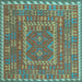 Square Machine Washable Oriental Light Blue Traditional Rug, wshcon1662lblu