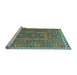 Sideview of Machine Washable Oriental Light Blue Traditional Rug, wshcon1662lblu