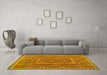 Machine Washable Oriental Yellow Traditional Rug in a Living Room, wshcon1662yw