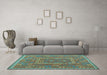 Machine Washable Oriental Light Blue Traditional Rug in a Living Room, wshcon1662lblu