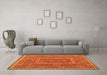 Machine Washable Oriental Orange Traditional Area Rugs in a Living Room, wshcon1662org