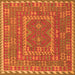 Serging Thickness of Oriental Orange Traditional Rug, con1662org