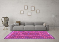 Machine Washable Oriental Purple Traditional Rug, wshcon1662pur