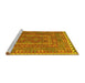 Sideview of Machine Washable Oriental Yellow Traditional Rug, wshcon1662yw