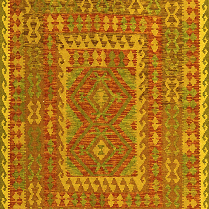 Machine Washable Oriental Yellow Traditional Rug, wshcon1662yw