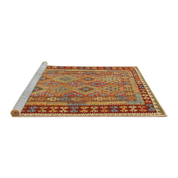 Serging Thickness of Machine Washable Contemporary Gold Rug, wshcon1663