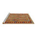 Serging Thickness of Machine Washable Contemporary Gold Rug, wshcon1663