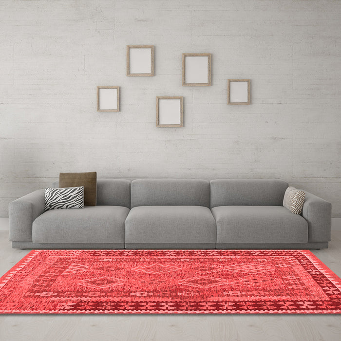 Country Red Washable Rugs