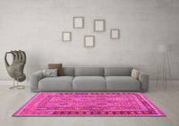 Machine Washable Southwestern Pink Country Rug, wshcon1663pnk