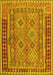 Machine Washable Southwestern Yellow Country Rug, wshcon1663yw