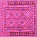 Square Southwestern Pink Country Rug, con1663pnk