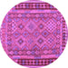 Round Southwestern Purple Country Rug, con1663pur