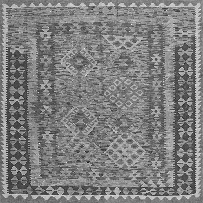 Round Machine Washable Southwestern Gray Country Rug, wshcon1663gry