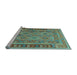 Sideview of Machine Washable Southwestern Light Blue Country Rug, wshcon1663lblu