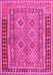 Machine Washable Southwestern Pink Country Rug, wshcon1663pnk