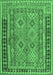 Machine Washable Southwestern Emerald Green Country Area Rugs, wshcon1663emgrn