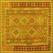 Square Southwestern Yellow Country Rug, con1663yw