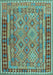 Southwestern Light Blue Country Rug, con1663lblu