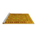 Sideview of Machine Washable Southwestern Yellow Country Rug, wshcon1663yw