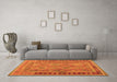 Machine Washable Southwestern Orange Country Area Rugs in a Living Room, wshcon1663org