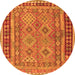 Machine Washable Southwestern Orange Country Area Rugs, wshcon1663org