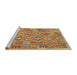 Serging Thickness of Machine Washable Contemporary Red Rug, wshcon1664